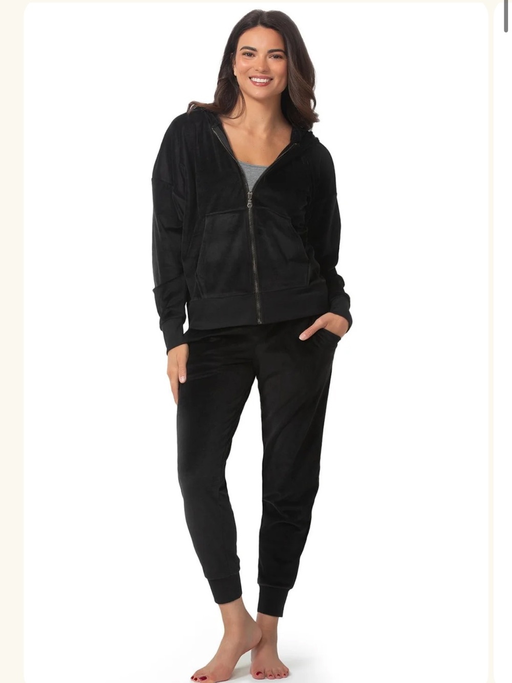 Felina Luxe Velour Zip Hoodie and Jogger Set